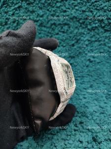 2025 haute vente nouveau Design plein diamant VVS Moissanite acier inoxydable montre de mode automatique mouvement mécanique 40mm cadran - Product Image 6