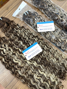 Extensiones de cabello humano de onda profunda de moda 2025, sin enredos, sin desprendimiento, extensiones de cabello humano de doble dibujado - Product Image 2