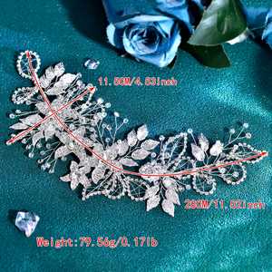 Bridella BHP282-G <b>Gold</b> Rhinestone Bridal <b>Headband</b> with Comfortable Fit for Weddings & Formal Events - Product Image 3