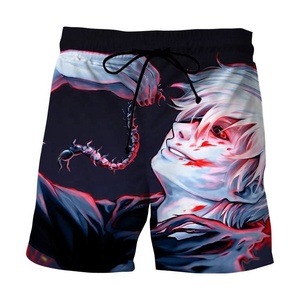 Pantalones de playa informales con estampado 3D de dibujos animados para hombre, pantalones cortos de malla de poliéster transpirable, ropa personalizada, antiarrugas, teñido liso - Product Image 6