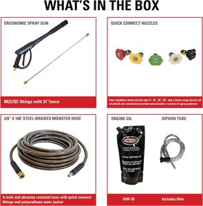 Nueva Hidrolavadora Eléctrica de Alta Presión de 4200 PSI y 4.0 GPM con Bomba Triplex de Servicio Pesado para Lavado de Autos con Manguera de Acero Trenzado de 50 Pies - Product Image 3