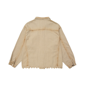 Chaqueta de mezclilla rasgada de gran tamaño personalizable OEM para hombre 100% algodón desgastado lavado en la calle para invierno con logotipo frontal - Product Image 4