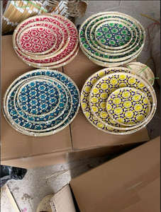 ถาดตะกร้าสานด้วยมือทำจากวัสดุธรรมชาติสำหรับตกแต่งบ้านและใช้ในการจัดเก็บ - Product Image 3