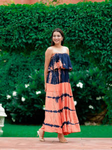 Été Tendance Femmes Rayon Tie dye Longue robe de soirée - Product Image 2