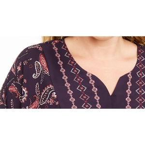 Camicetta Corta in Flanella da Donna Style & Co, Taglie Forti, Stampa Paisley, Stile Western Vintage, Viola, Taglia 1X per Primavera/Estate - Product Image 2