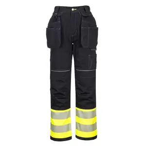 男士安全裤轻质网布过裤高可见货物安全工作裤高能见度反光轻质