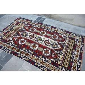 พรมขนแกะลายชาติพันธุ์พรมสี่เหลี่ยมสีแดงขาว7.3ft 4.4ชิ้นสไตล์ตุรกีพรมขนาดใหญ่สำหรับโถงทางเดินห้องนั่งเล่นรุ่นใหม่ - Product Image 4