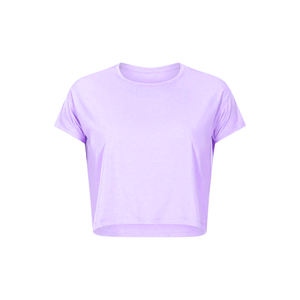 Camiseta sin mangas de algodón de alta calidad XL para mujer, Chaleco corto de punto transpirable para gimnasio, estampado de logotipo personalizado para Yoga Casual - Product Image 4