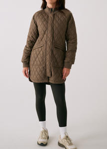 Veste mi-cuisse matelassée en diamant pour femmes en gros pour femmes veste décontractée à capuche à col côtelé de luxe élégante - Product Image 6