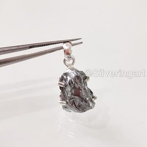 Colgante de Hematita Natural para Mujer, Piedra de Nacimiento de Marzo, Regalo de Navidad, Joyería Hecha a Mano, Colgante de Plata de Ley 925 - Product Image 5