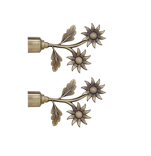 Antique Brass Curtain Finials Brackets Hot