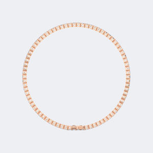 Bracelet tennis en or 14 carats avec diamants taille émeraude 8.00 CTW, couleur D, cultivés en laboratoire, sertis en barrette, maillons audacieux, bijoux pour femme - Product Image 6