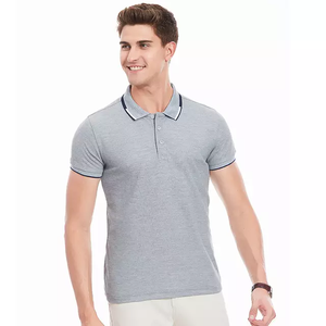 Polos para hombre de manga corta con botones en la parte delantera larga de algodón de verano transpirable liso cuello redondo gimnasio Polo cuello camisas en blanco personalizado - Product Image 2