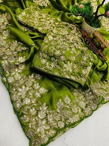 ผ้าส่าหรีผ้าไหมลาย rangoli สำหรับงานแต่งงานงานปาร์ตี้งานปาร์ตี้งาน pooja Diwali Sadi Sari Sari ขายส่งตามเทศกาล - Product Image 4