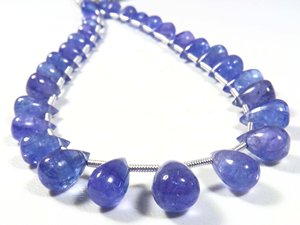 Top Grade 10 Strand Polished Teardrop Beads 6-11mm Natural Blue Tanzanite Smooth African Gemstones Loose Heat Treated Pleochroic - Product Image 2