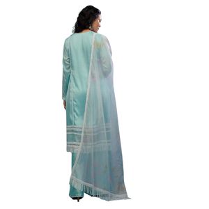 ชุดสูทพาลาซโซสีฝุ่นสีฟ้าผ้าวิสคอสเสื้อผ้าพื้นเมืองสำหรับผู้หญิงเสื้อผ้างานปาร์ตี้ออกแบบได้ตามต้องการ - Product Image 6