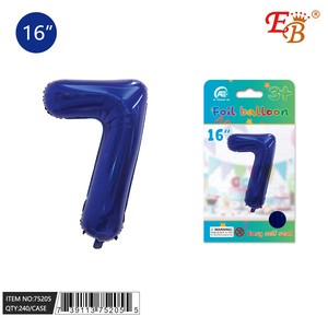 16 \ "บอลลูนฟิล์มอลูมิเนียมสีฟ้า No.7 240ชิ้น /cs สำหรับตกแต่งงานปาร์ตี้ - Product Image 1