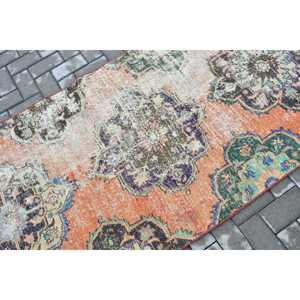 พรมตุรกีขนาด 3.3x7.1 ฟุต, พรม, พรมสีส้มไล่เฉด, พรมขนสัตว์ - Product Image 5