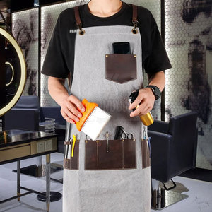 Delantales de barbero cómodos superventas a la venta delantales de barbero duraderos hechos de algodón de diseño personalizado - Product Image 6