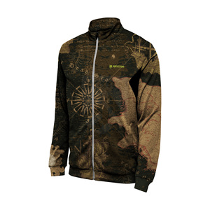 Sweat à capuche numérique personnalisé pour hommes avec fermeture éclair col haut Streetwear OEM veste brodée camouflage avec fermeture éclair délavée à imprimé tech - Product Image 3