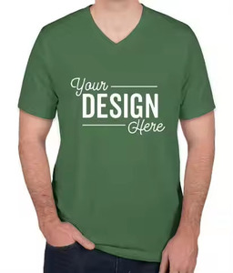 เสื้อยืดคอกว้างแขนสั้นผู้ชาย ผ้าฝ้ายเจอร์ซีย์ 100% สีพื้นลำลอง พิมพ์ลายด้านหน้า ทรงปกติ - Product Image 1