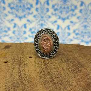 Anillo de plata 925 con revestimiento de titanio de Color cobre, anillo artesanal de piedras preciosas para bodas y fiestas - Product Image 4