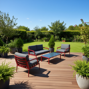 Ensemble d'extérieur TORRES 4 places en aluminium rouge pour mobilier de patio Amicasa par Torres - Product Image 3