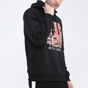 High Quality 300gsm Heavyweight Pullover Black Hoodie <b>Hoodies</b> Cotton Spandex Drop Shoulder No <b>Strings</b> Heavy Oversized Men Hoodie - Product Image 4