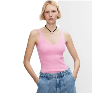 Camiseta sin Mangas de Alta Calidad, Nuevo Diseño, de Seda/Algodón Satinado, Dulce, Holgada, de Color Sólido, Talla Grande, Estilo Hip Hop, para Mujer - Product Image 6