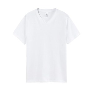 OEM Logo personnalisé 210g 100% coton col en V vierge à manches courtes T-shirt unisexe femmes hommes été lâche plaine T-shirt pour hommes - Product Image 6