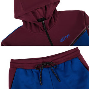 High Waist Hooded Solid Gym Jogging Pants Jacket Breathable <b>Lounge</b> Wear for Winter Casual Gym Sportswear <b>Set</b> - Product Image 4