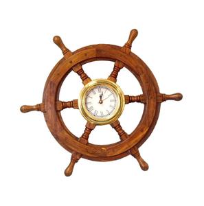 Rueda de barco con acabado de madera rústica con estrella de mar para decoración de playa decorativa hecha a mano náutica hermosa y madera de diseñador - Product Image 6