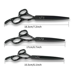 Ciseaux à cheveux professionnels |   Convient à un usage sec et humide, ciseaux texturés en acier inoxydable unisexe avec poignées ergonomiques - Product Image 1