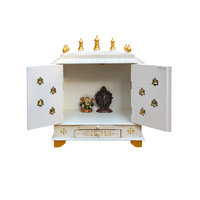 Mandir de prière artisanal en bois pour la maison, avec double porte et cloche en laiton, pour Diwali, mariage, salle de culte, mobilier spirituel