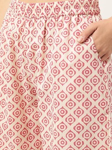 Pantalones Kurta suaves con estampado de algodón 100% étnico indio de Flamenco de talla grande para mujer XS 7XL con bolsillos laterales para fiesta, venta al por mayor de India - Product Image 3