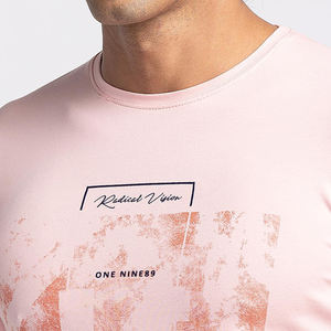 เสื้อยืดแขนสั้นผู้ชายสำหรับฤดูร้อน แห้งเร็ว ยืดหยุ่นสูง ผ้าฝ้าย 100% แบบเรียบ สีพื้น ย้อมสีธรรมดา ออกแบบเองได้ สไตล์ไฮสตรีท - Product Image 6