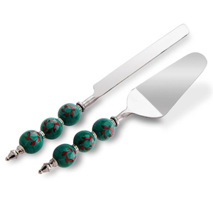 Hot Selling Engrave logo Custom Color Retro Blue Vintage Cake Knife and Server <b>Set</b> for <b>Kitchen</b> <b>Accessories</b> Wedding Hostess Gift - Product Image 5