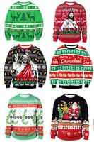 Dropshipping Sweat-shirt d'hiver personnalisé de Noël, nouvelle collection, couleurs assorties, motif de poche avant, imprimé animal mignon, sweat-shirts pour les amoureux