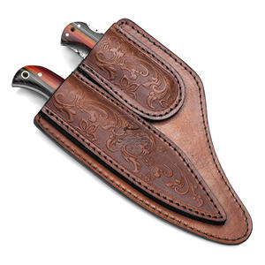 ชุดมีดเหล็กดามัสกัสใบมีดเดี่ยวแบบปรับแต่งได้ปลอกหนังพรีเมี่ยมอเนกประสงค์3ปี - Product Image 6