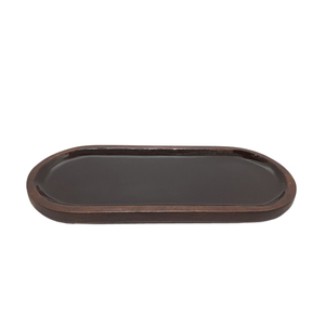 Bandeja DE SERVICIO DE MADERA ovalada creativa Simple en bandeja de servicio de comida de color natural para el hogar y suministros de hoteles hechos a mano personalizados - Product Image 2