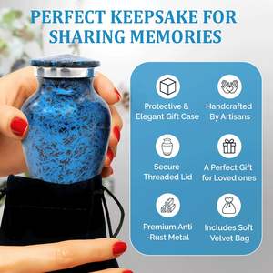 Urnas pequeñas y elegantes para recuerdo de cenizas humanas, urna de cremación elegante, urna pequeña, recuerdos para mujeres, Mini urnas para cenizas para humanos - Product Image 1