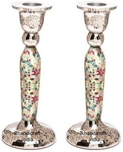 Nouveauté Bougeoirs en aluminium anodisé personnalisés Décoration d'intérieur colorée pour Noël Fêtes juives Cadeau pas cher - Product Image 5