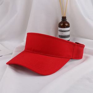 Visera Ajustable de Algodón Informal con Logotipo Grabado, Visera de Color Puro con Borde Corto para Playa, Deportes al Aire Libre y Uso en Verano - Product Image 4