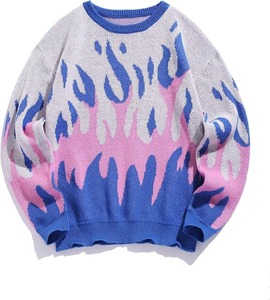 Colorful Patchwork Cardigan Unisex Cozy Pullover Streetwear <b>Aesthetic</b> Jumper Soft Warm Winter Sweater Polyester/Cotton - Product Image 1