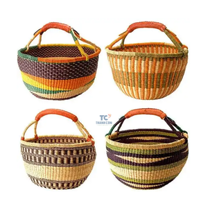 Cesta Bolga de algas marinas hecha a mano con asa Natural de alta calidad hecha en Vietnam al por mayor - Product Image 1