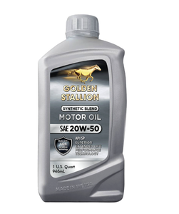 Huile moteur Golden Stallion Anti-Wear, mélange synthétique, SAE 20W-50, 6 paquets de 1 litre - Product Image 1