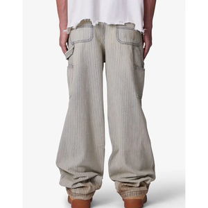 Pantalones Vaqueros Holgados con Lavado Vintage Desgastado, Diseño con Manchas, Estilo Urbano para Hombre - Product Image 4
