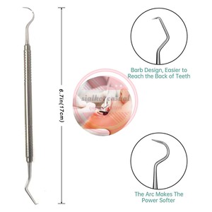 Sonda de exploración dental de doble cabeza de acero inoxidable, Instrumentos dentales personalizados, 1 ud. - Product Image 3