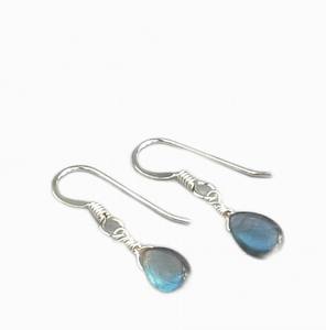 Pendientes de gota de labradorita chapados en oro de Plata de Ley 925 hechos a mano para mujer joyería de moda - Product Image 4