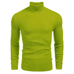पुरुषों के लिए थोक पुरुषों का ठोस रंग कस्टम लोगो टर्टलनेक लंबी आस्तीन वाला स्वेटर शरद ऋतु और सर्दियों के लिए हाई नेक स्वेटर